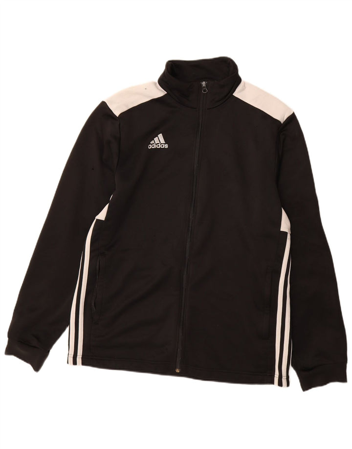 ADIDAS Mens Tracksuit Top Jacket Large Black Colourblock Polyester