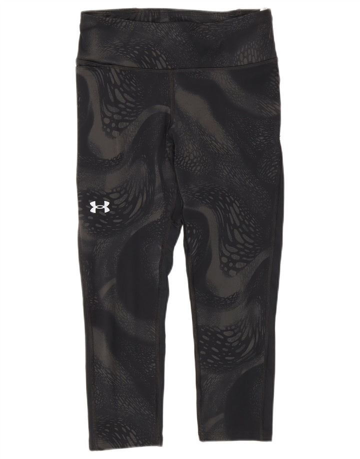 Under Armour Womens Compression Capri Leggings UK 10 Small Black Geometric