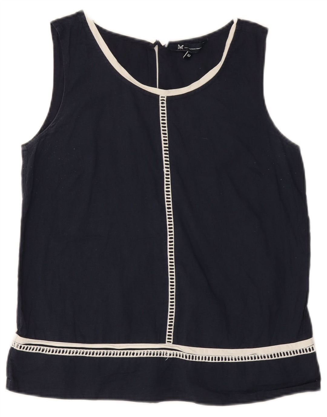 J. Crew Womens Vest Top UK 10 Small  Navy Blue Cotton