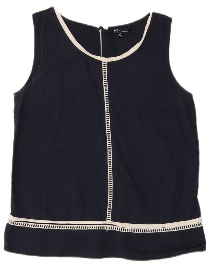 J. Crew Womens Vest Top UK 10 Small  Navy Blue Cotton