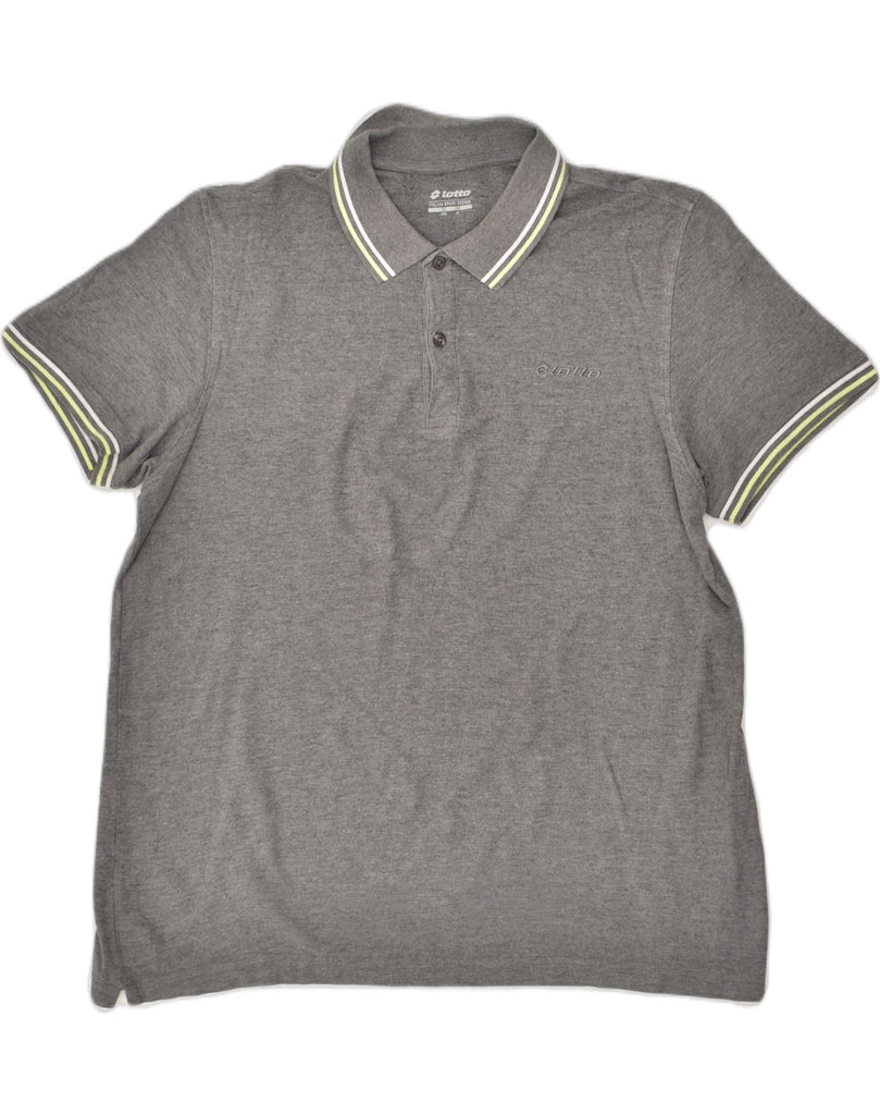 LOTTO Mens Polo Shirt 2XL Grey | Vintage Lotto | Thrift | Second-Hand Lotto | Used Clothing | Messina Hembry 