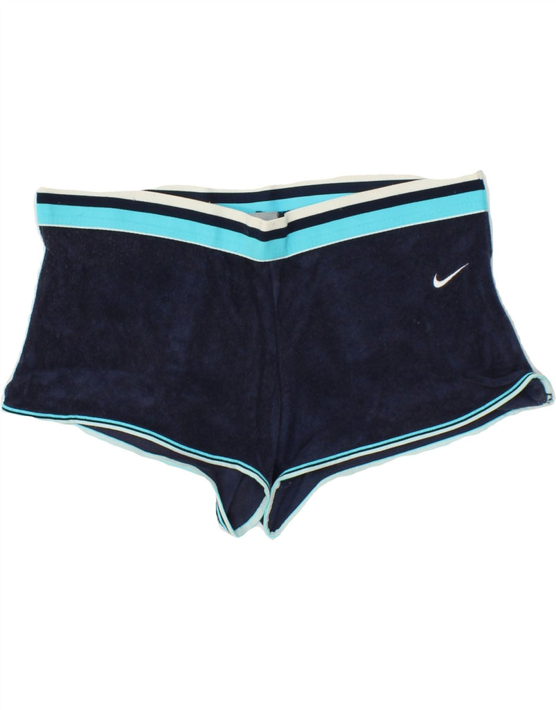 NIKE Womens Hot Pants UK 10/12 Medium Navy Blue Cotton | Vintage Nike | Thrift | Second-Hand Nike | Used Clothing | Messina Hembry 