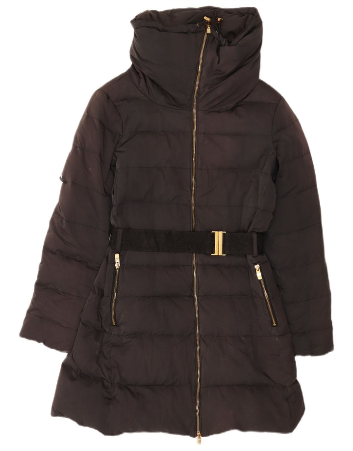 Zara Womens Padded Coat UK 12 Medium Black