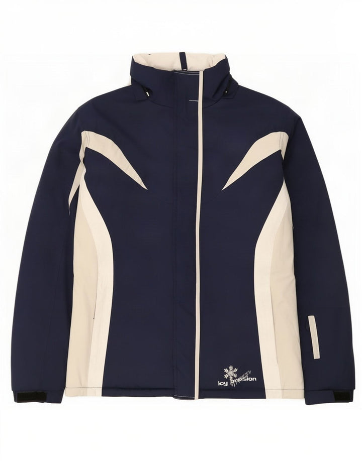 MC Kee's Womens Ski Jacket IT 44 Medium Navy Blue Colourblock