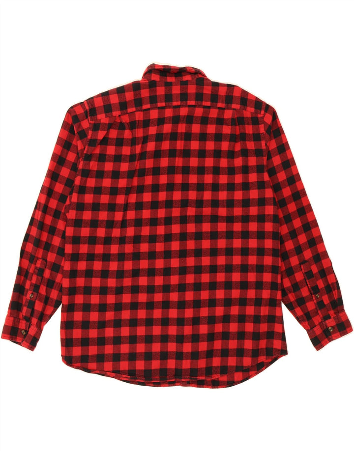 EDDIE BAUER Mens Relaxed Fit Flannel Shirt Large Red Check Cotton Vintage Eddie Bauer and Second-Hand Eddie Bauer from Messina Hembry 
