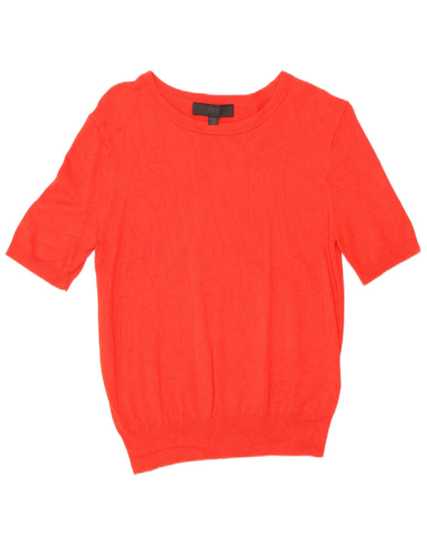Zara Womens Blouse Top UK 14 Large Red Viscose