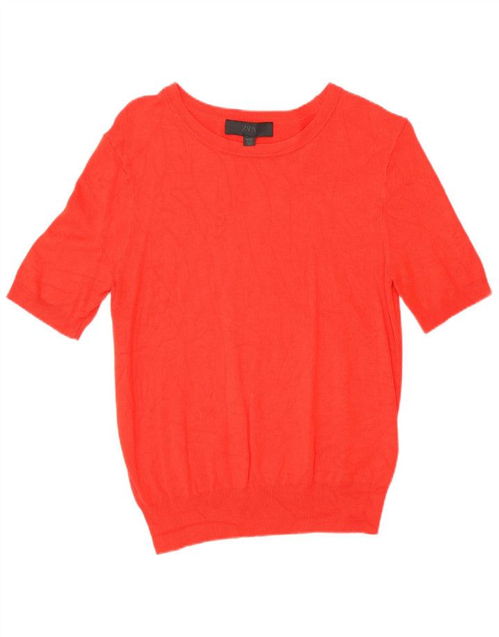 Zara Womens Blouse Top UK 14 Large Red Viscose