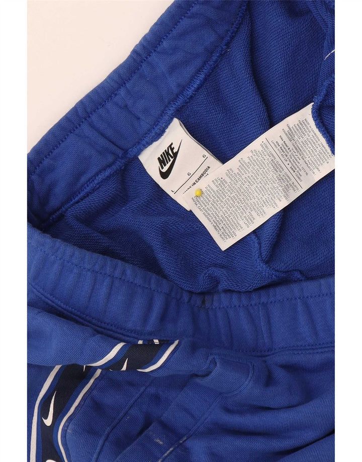 Nike Mens Graphic Sport Shorts Large Blue Colourblock Cotton