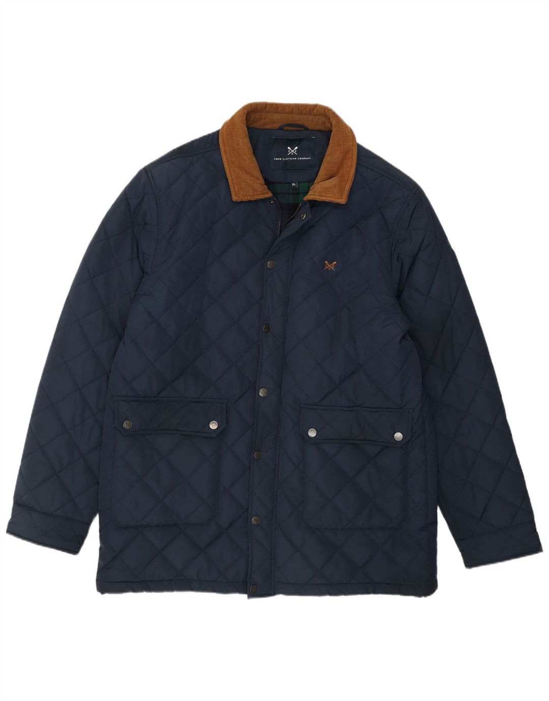 Crew Clothing Mens Quilted Jacket UK 42 XL Navy Blue Polyester