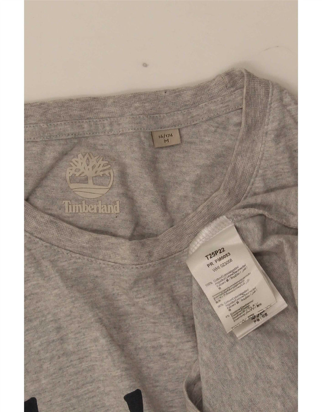 Timberland Boys Graphic T-Shirt Top 15-16 Years Medium Grey Cotton