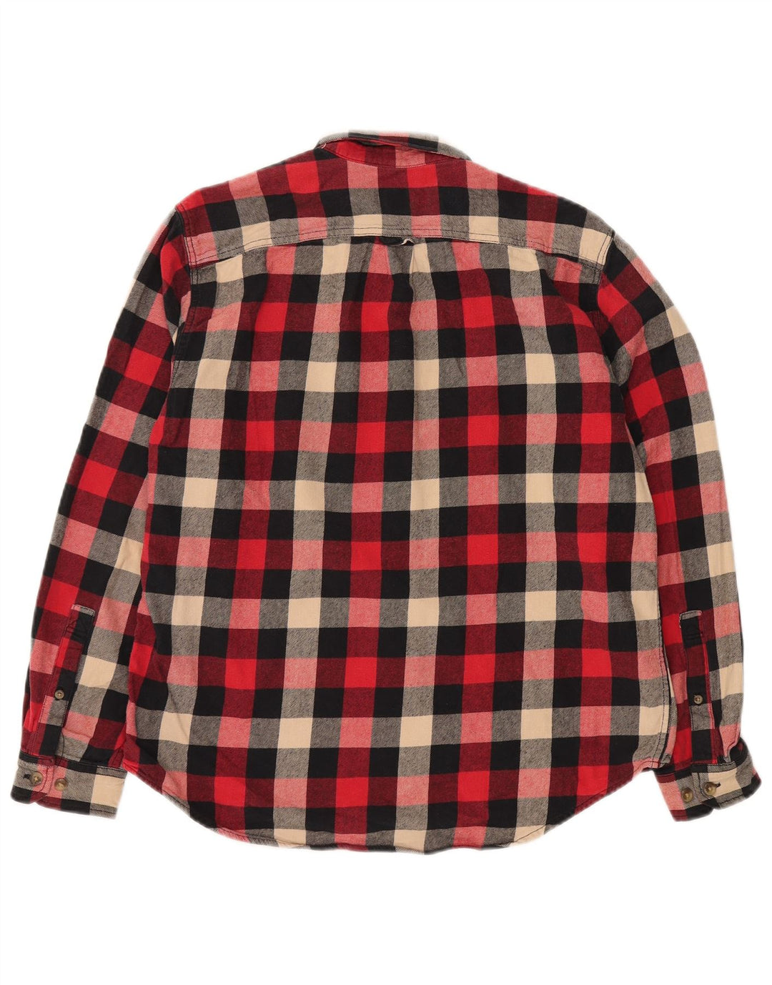 EDDIE BAUER Mens Flannel Shirt Large Red Check Cotton