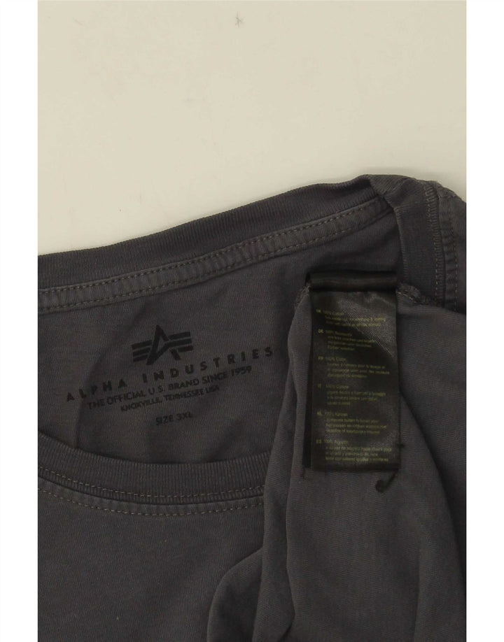 Alpha Industries Mens Graphic T-Shirt Top 3XL Grey Cotton