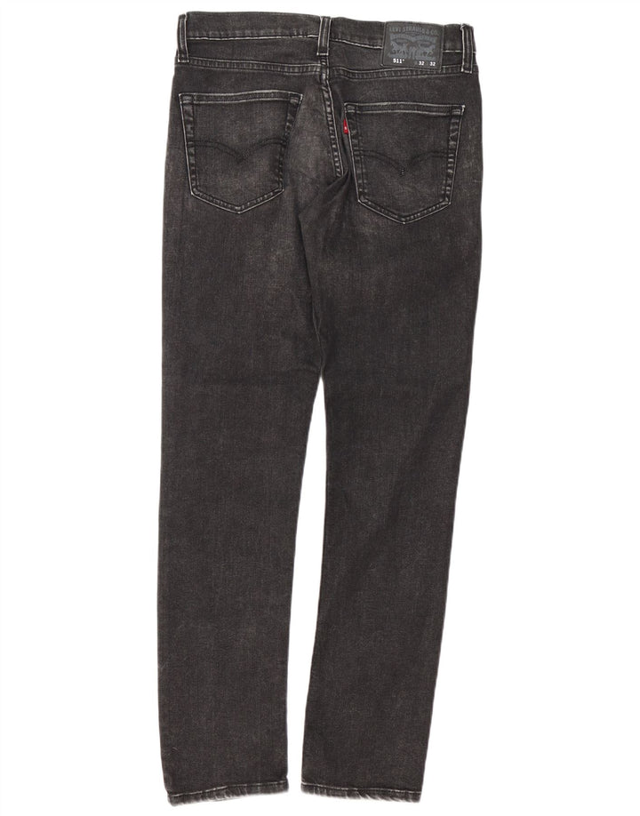 Levi's Mens 511 Slim Jeans W32 L32 Black Cotton