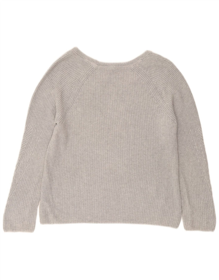 Tommy Hilfiger Womens V-Neck Jumper Sweater UK 14 Medium Grey