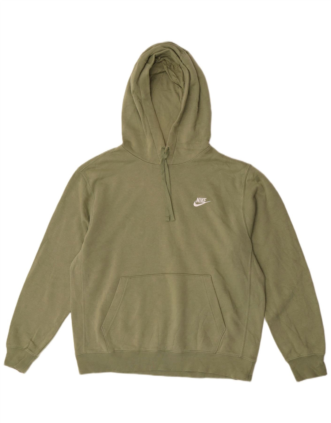 Nike Mens Hoodie Jumper Large Green Cotton