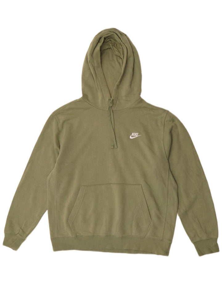 Nike Mens Hoodie Jumper Large Green Cotton