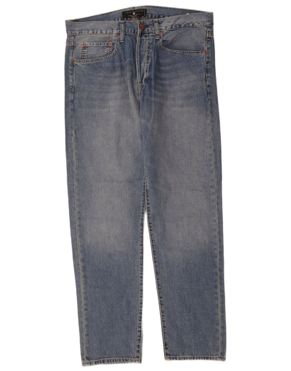 Zara Mens Regular Fit Straight Jeans EU 44 Large W34 L31 Blue Cotton