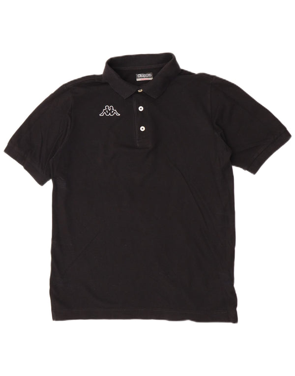 Kappa Mens Graphic Polo Shirt Small Black Cotton
