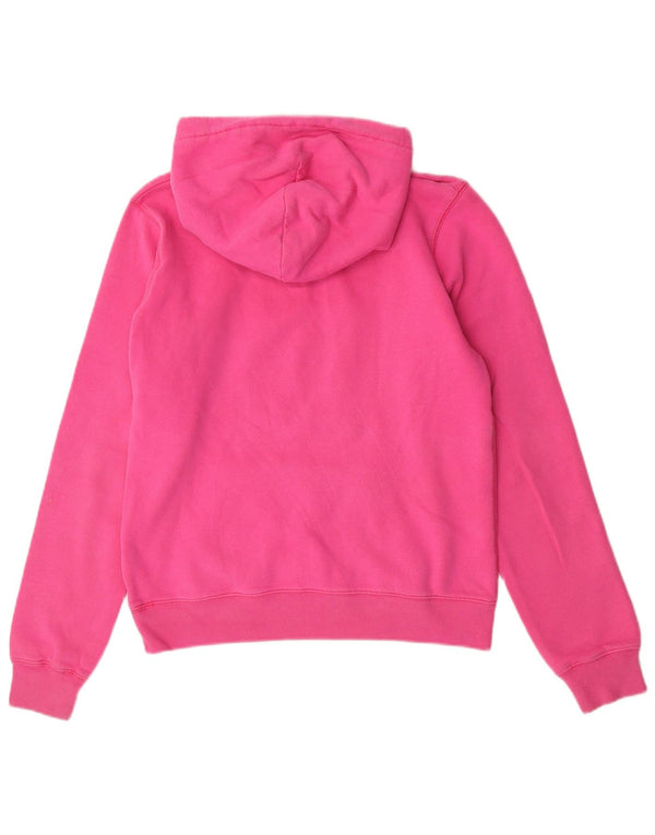 Jack Wills Womens Graphic Hoodie Jumper UK 12 Medium Pink Cotton