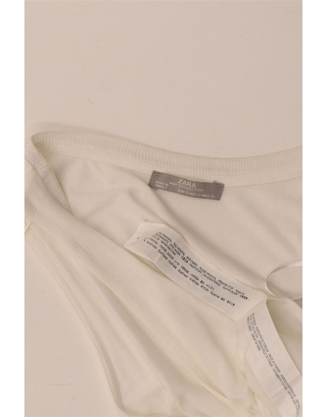Zara Womens Crop Vest Top UK 8 Small White Viscose