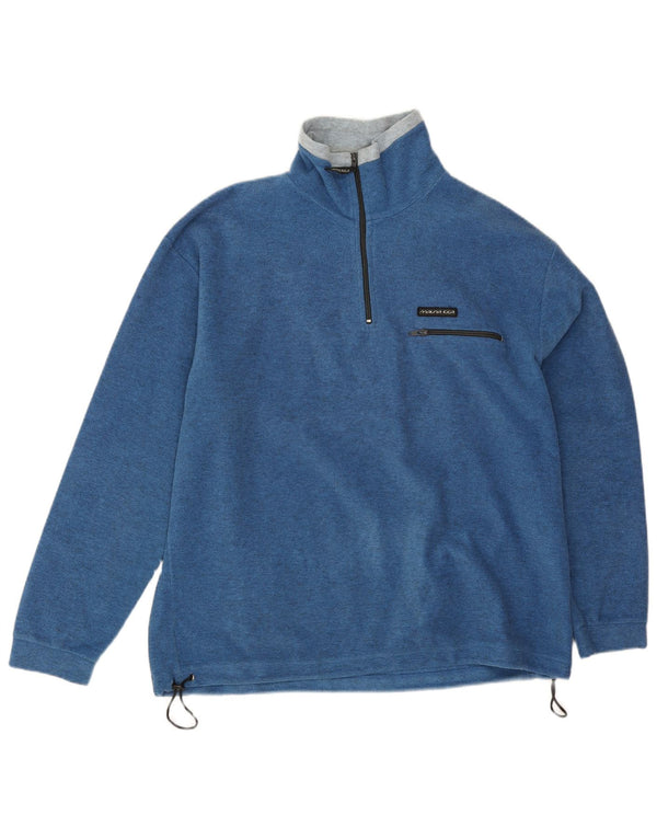 Mauna Kea Mens Zip Neck Fleece Jumper Large Blue Flecked Polyester