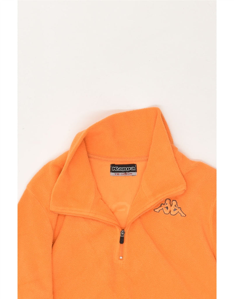 KAPPA Boys Zip Neck Fleece Jumper 7-8 Years Medium  Yellow Polyester | Vintage Kappa | Thrift | Second-Hand Kappa | Used Clothing | Messina Hembry 