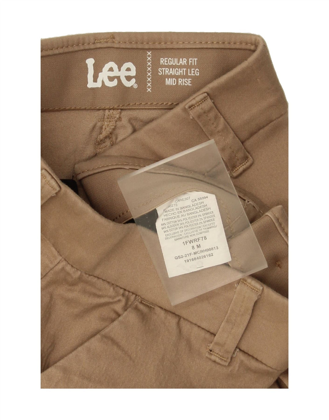 LEE Womens Mid Rise Regular Fit Chino Trousers US 8 Medium W30 L30 Beige Vintage Lee and Second-Hand Lee from Messina Hembry 