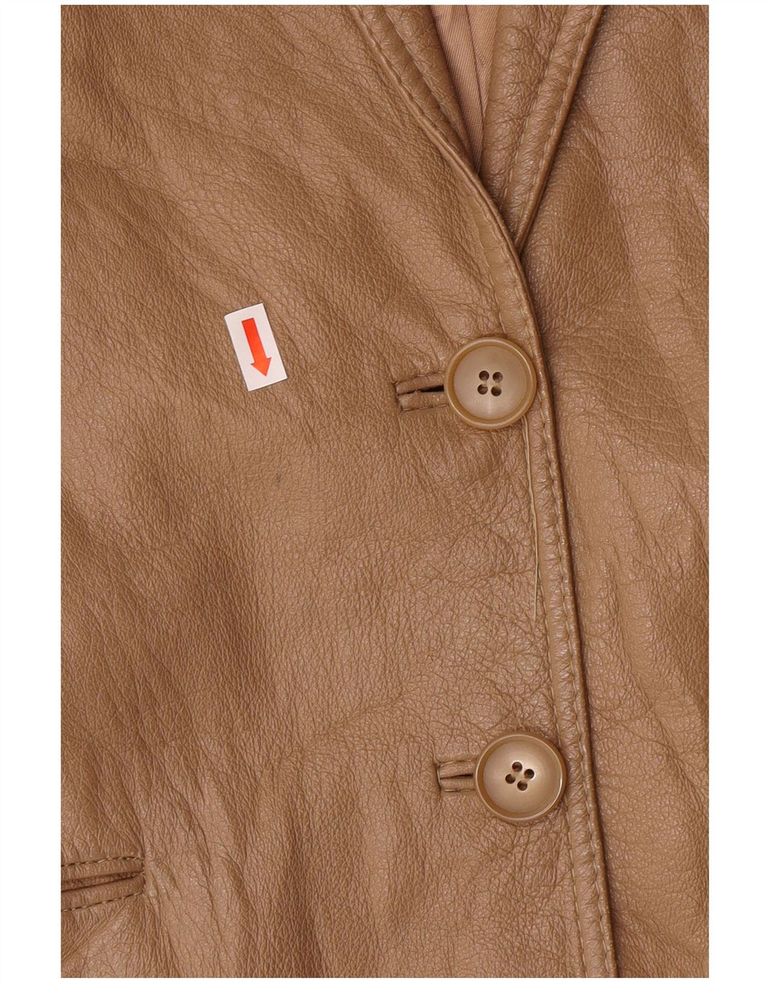 Vintage Womens 2 Button Blazer Jacket IT 44 Medium Beige Leather Classic