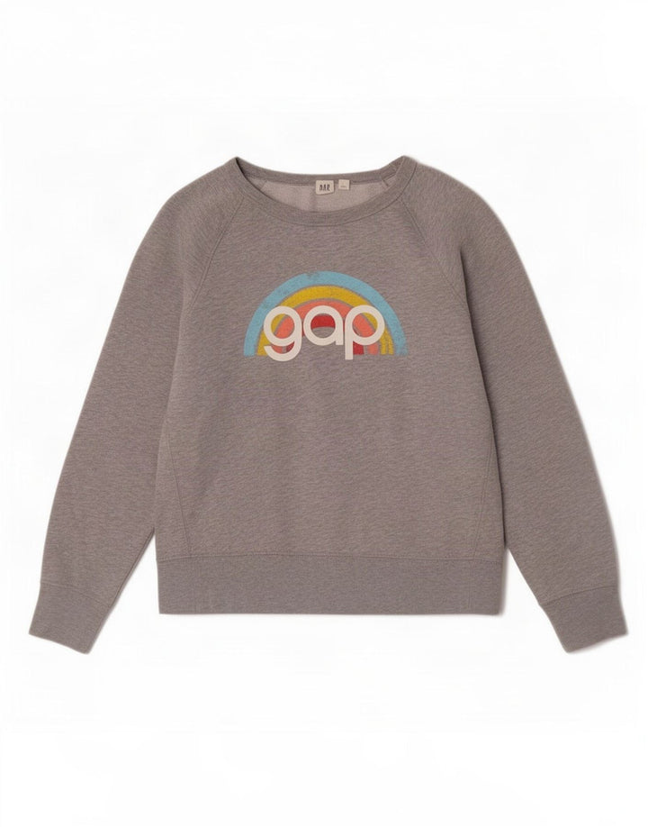 Gap Womens Graphic Sweatshirt Jumper UK 14 Medium Grey Cotton