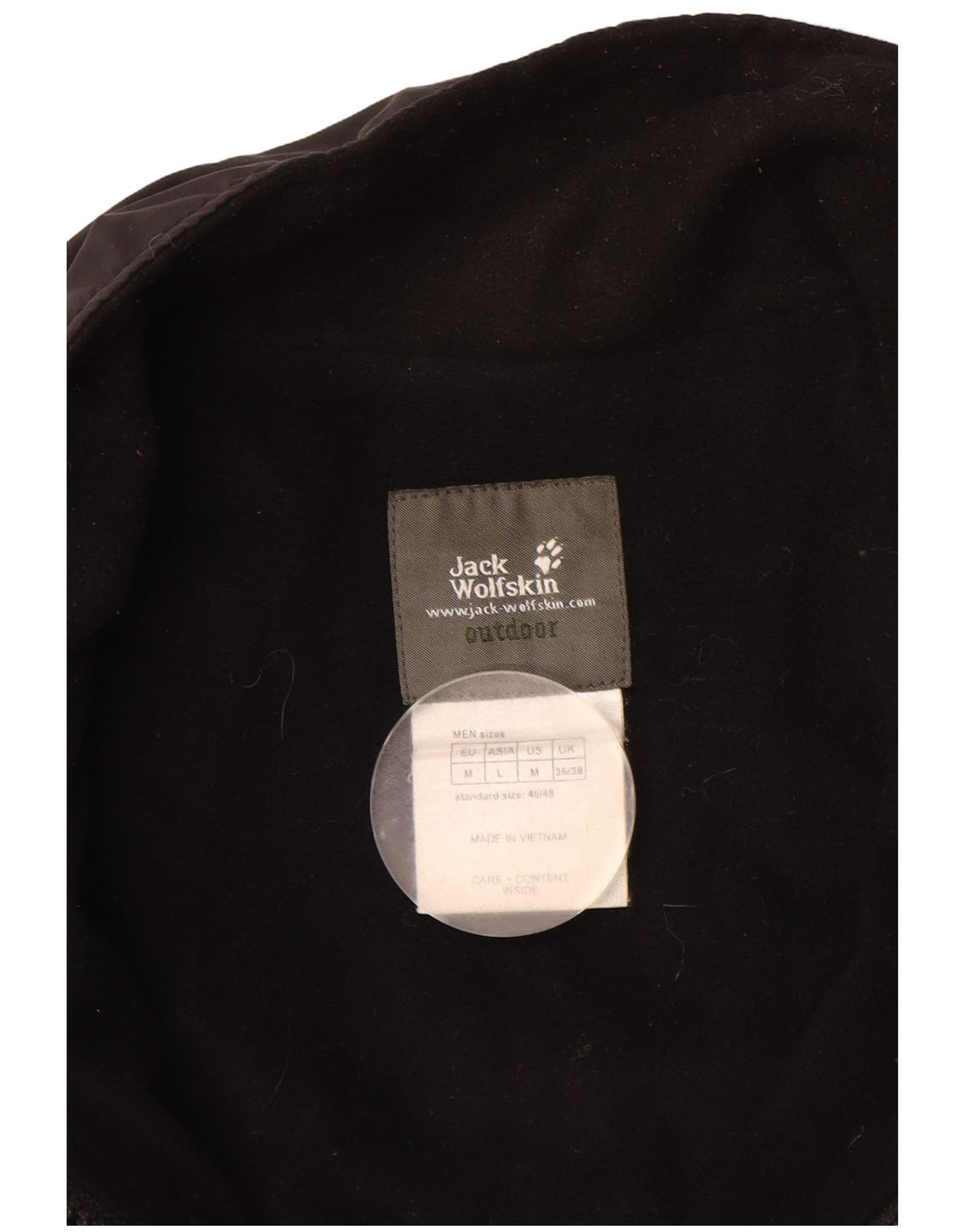 Jack Wolfskin Mens Windbreaker Jacket UK 36/38 Medium Black Polyester