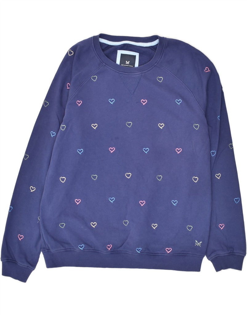 CREW CLOTHING Girls Sweatshirt Jumper 11-12 Years Navy Blue Cotton | Vintage Crew Clothing | Thrift | Second-Hand Crew Clothing | Used Clothing | Messina Hembry 
