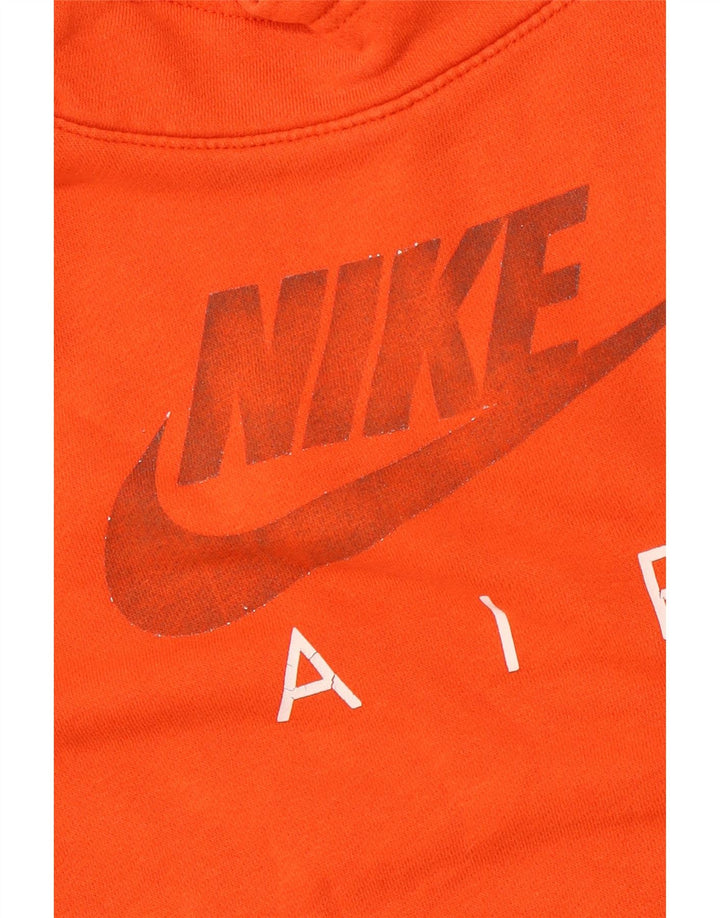 NIKE Womens Graphic Loose Fit Hoodie Jumper UK 10 Small Orange Colourblock