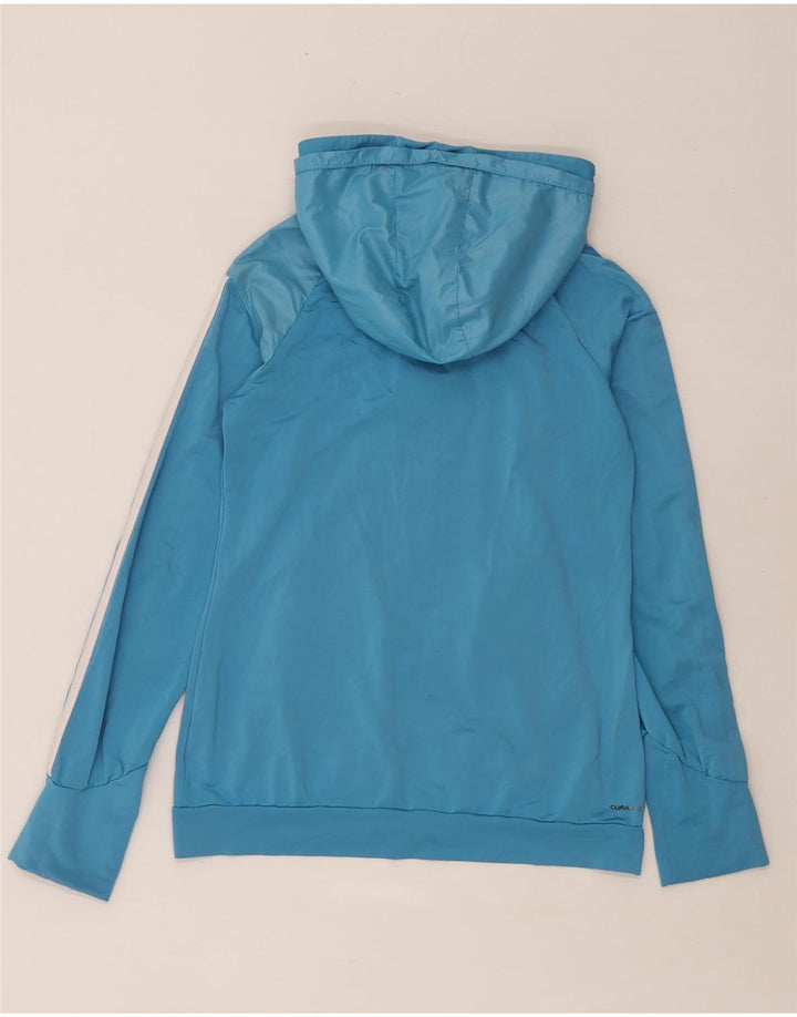 Adidas Womens Zip Hoodie Sweater UK 10 Small  Blue Polyester