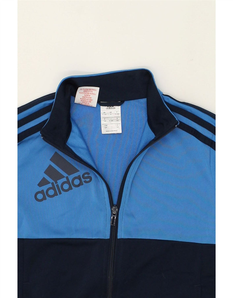 ADIDAS Boys Tracksuit Top Jacket 9-10 Years Navy Blue Colourblock | Vintage Adidas | Thrift | Second-Hand Adidas | Used Clothing | Messina Hembry 