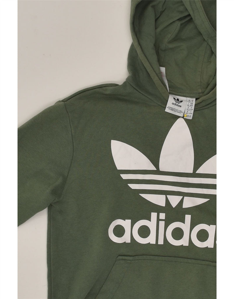 ADIDAS Boys Graphic Hoodie Jumper 11-12 Years Khaki Cotton | Vintage Adidas | Thrift | Second-Hand Adidas | Used Clothing | Messina Hembry 