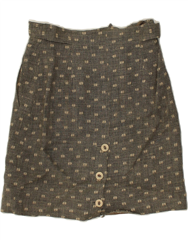 VINTAGE Womens Mini Skirt EU 38 Small W27 Brown Spotted Wool | Vintage Vintage | Thrift | Second-Hand Vintage | Used Clothing | Messina Hembry 