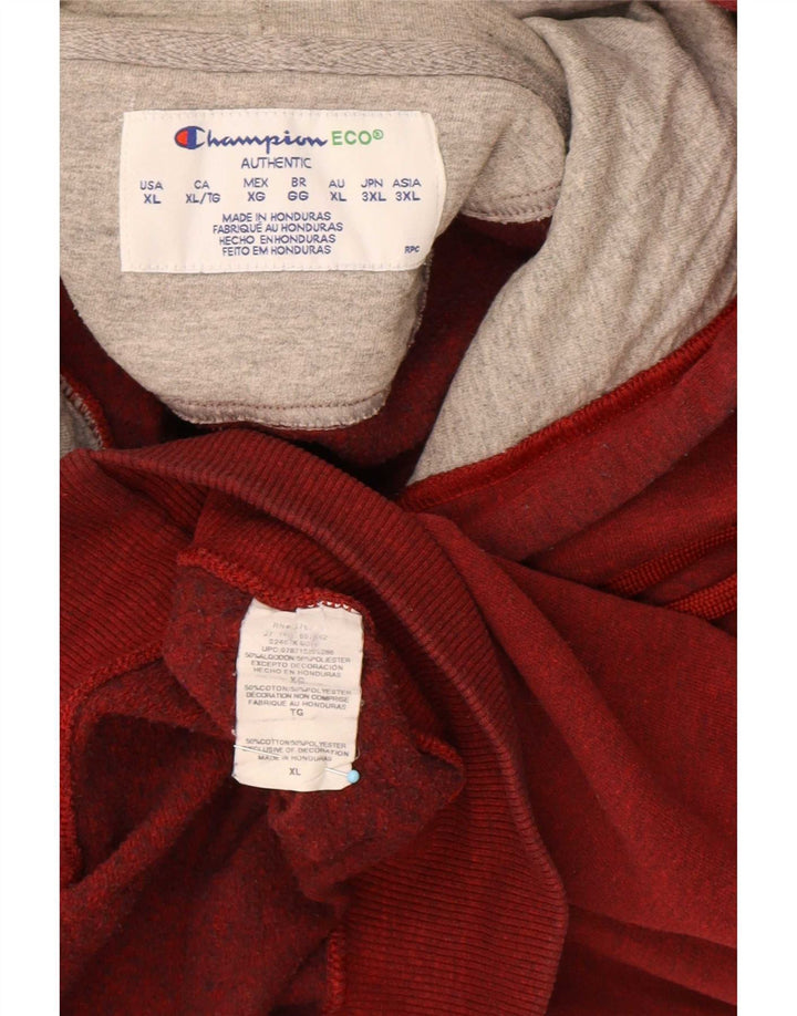 Champion Mens Hoodie Jumper XL Red Cotton