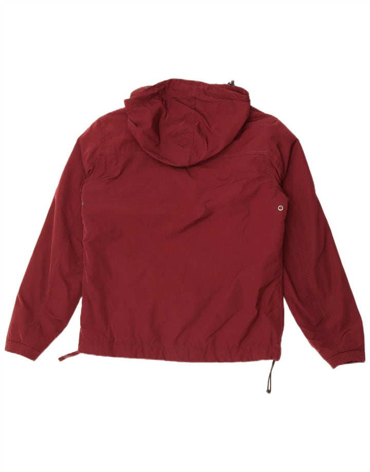 Napapijri Mens Hooded Anorak Jacket UK 36 Small Maroon Polyester
