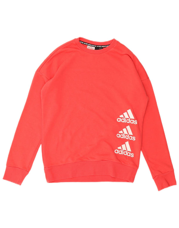 Adidas Boys Graphic Sweatshirt Jumper 13-14 Years Red Cotton