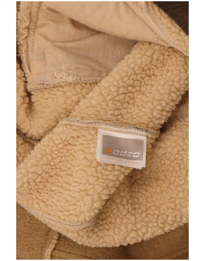 RODEO Womens Fleece Jacket UK 10 Small  Beige Polyester