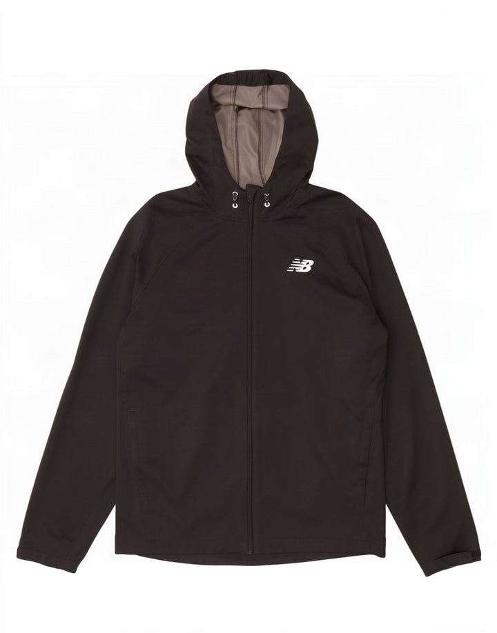 New Balance Mens Hooded Rain Jacket UK 38 Medium Black