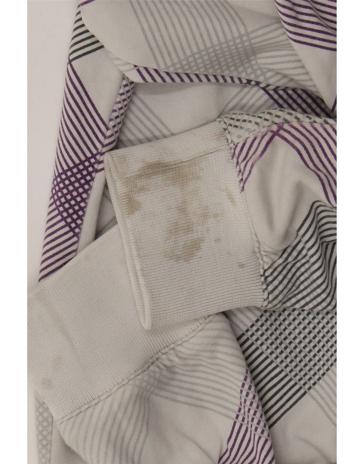 Sergio Tacchini Womens Hoodie Jumper UK 8 Small White Check