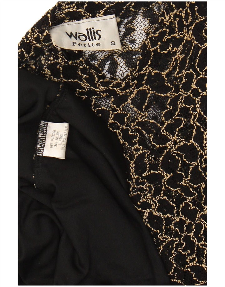 WALLIS Womens Petite Lace Maxi Dress UK 8 Small Black Floral Viscose