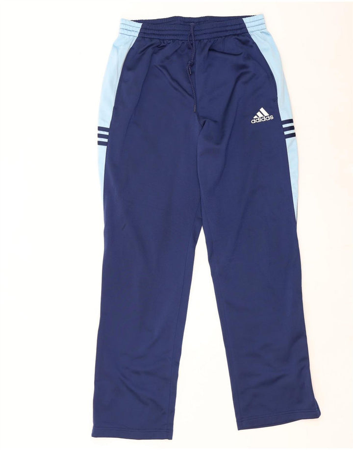 Adidas Mens Tracksuit Trousers UK 44/46 Large  Navy Blue Colourblock Cotton