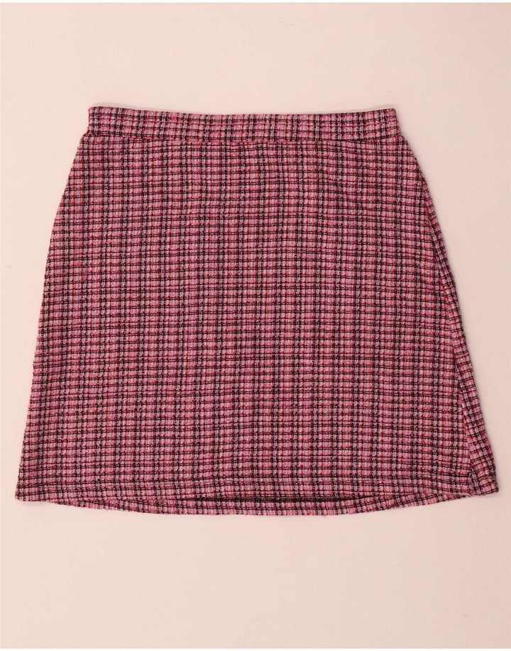 ZARA Womens Trafaluc Mini Skirt Small W26  Pink Check