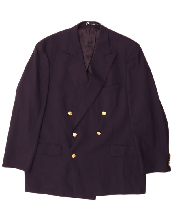 Chaps Ralph Lauren Mens Double Breasted Blazer Jacket UK 42 XL Navy Blue