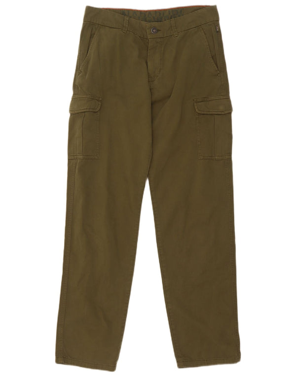 Napapijri Boys Cargo Trousers 13-14 Years W28 L30 Khaki Cotton