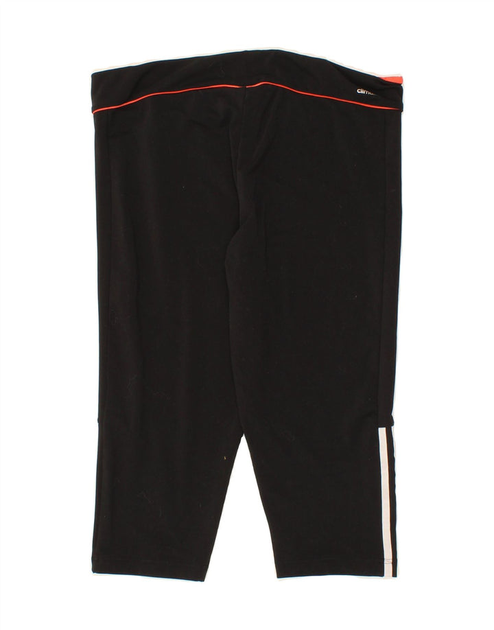 ADIDAS Womens Capri Leggings UK 16/18  Large  Black Polyester Vintage Adidas and Second-Hand Adidas from Messina Hembry 