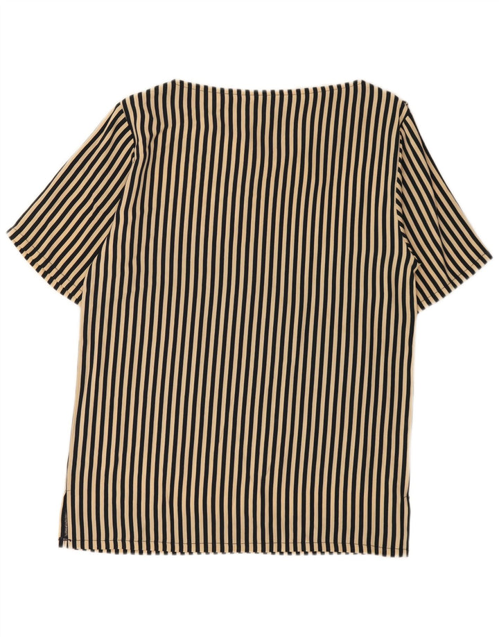 Vintage Womens Blouse Top IT 42 Medium Beige Striped Acetate