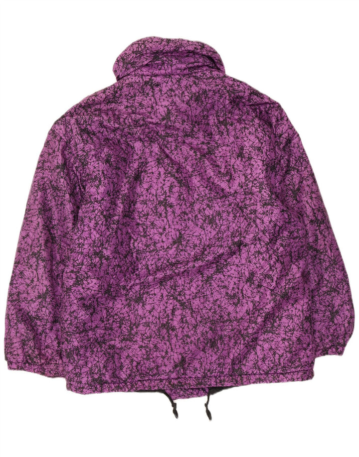 Vintage Womens Abstract Pattern Windbreaker Jacket IT 44 Medium Purple